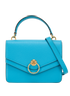 Harlow Satchel, &pound;375, Handbags, Blue, Leather, Front view